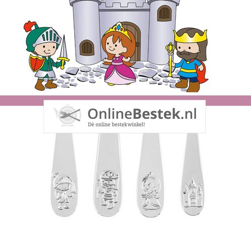Kempen & Begeer Kinderbestek Princess 4 delig (online) kopen? OnlineBestek.nl